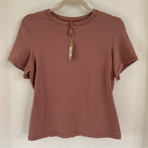 SKIMS Stretch cotton Jersey T-shirt  - Dusty Rose